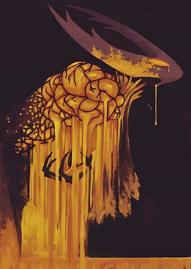 Golden Brain with Horns