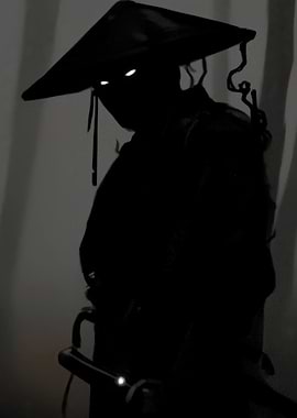 Mysterious Samurai in Dark Forest