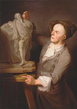 Sculptor at Work Painting
