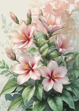 Elegant Pink Hibiscus Floral Arrangement