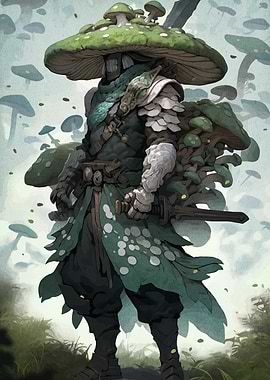 Mushroom Knight Fantasy Character Art
