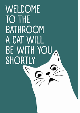 Welcome to the Bathroom Cat Art