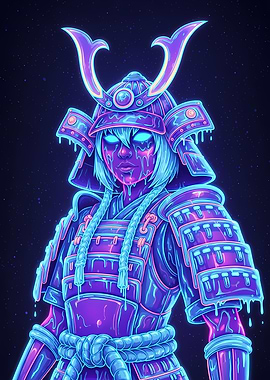 Neon Samurai Warrior