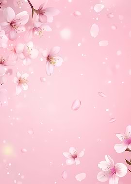 Pink Cherry Blossoms Falling