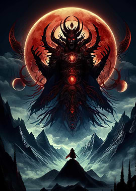 Fantasy Warrior Confronts Demonic Entity