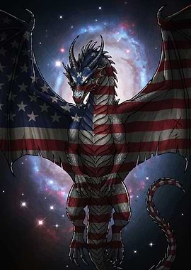 American Flag Dragon Space