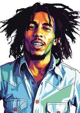 Bob Marley Colorful Portrait
