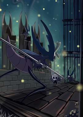 Hollow Knight Battle Scene Illustration