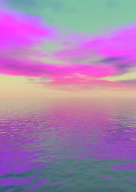 Pink and Purple Ocean Sunset