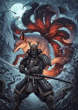 Samurai Warrior Nine-Tailed Fox