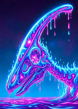Neon Parasaurolophus Dinosaur Dripping