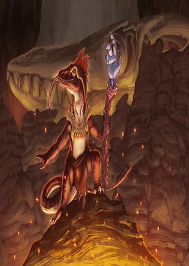 Lizardfolk Wizard in Cave