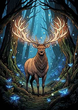Majestic Deer Enchanted Forest