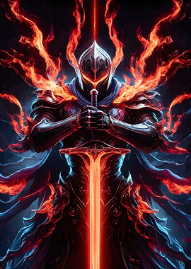 Fiery Knight with Sword
