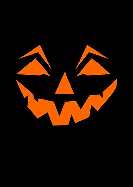 Halloween Pumpkin Face Silhouette