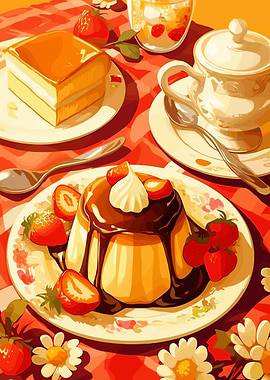 Dessert Still Life with Strawberries