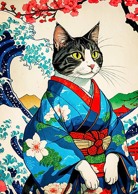 Cat Kimono Japanese