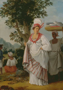 Elegant Woman in White Dress Painting