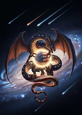 American Dragon Flag Orb