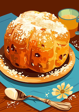 Sweet Bread with Powdered Sugar