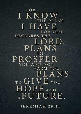 Jeremiah 29:11 Bible Verse Typography