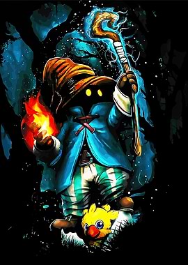 Vivi Ornitier and Chocobo Digital Art