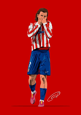 Antoine Griezmann Illustration With Signature