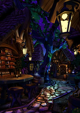 Fantasy Tavern at Night