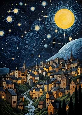 Starry Night Over the Village