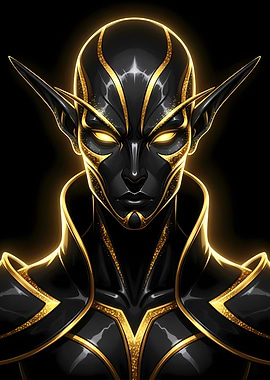 Dark Elf with Golden Accents