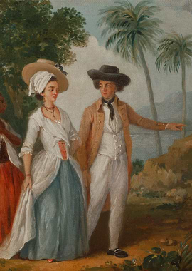 18th Century Couple in Tropical Landscape