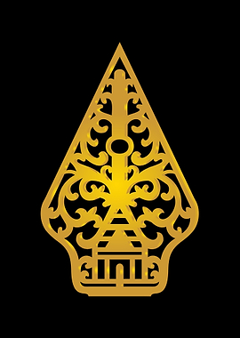 Golden Wayang Kulit on Black Background