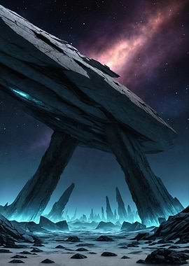 Alien Landscape with Rock Formation