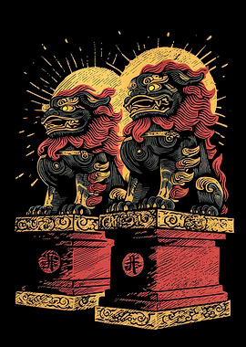 Guardian Lions Illustration