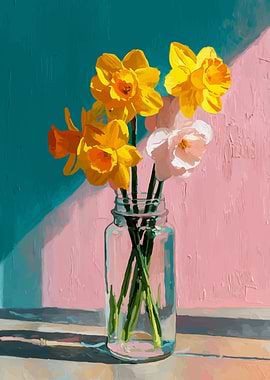 Daffodils in a Jar Painting