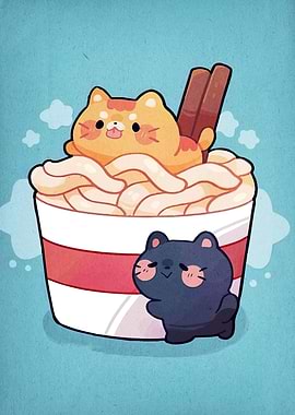 Cute Cats in a Cup Dessert