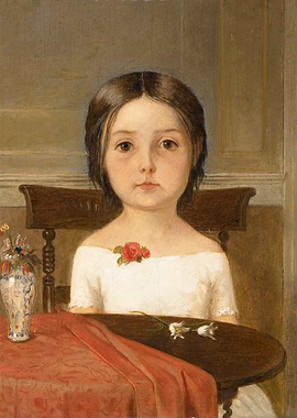 Young Girl with Flowers Painting