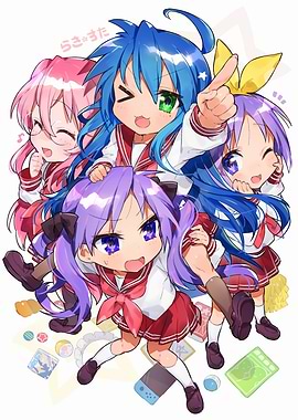Lucky Star Anime Girls Pile Up