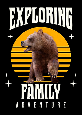 Exploring Family Adventure Bear Graphic