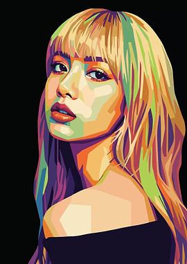 Lisa from Blackpink Pop Art Portrait