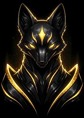 Black and Gold Anubis-like Creature