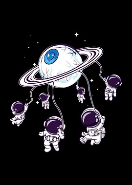 Astronauts orbiting an eyeball planet