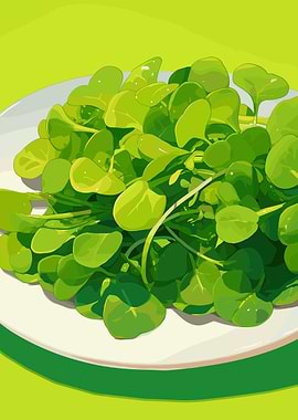 Fresh Green Salad on White Plate