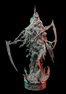 Grim Reaper Skeleton Statue
