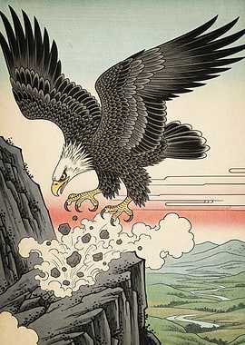 Eagle Descending Mountain