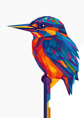 Colorful Geometric Bird Illustration