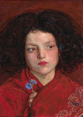 Girl with Cornflower Portrait Painting