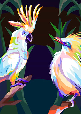 Colorful Birds Digital Art