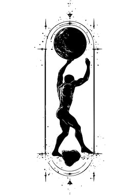 Atlas Holding the World Illustration