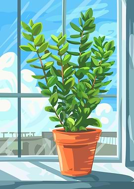 Potted Plant by the Window
